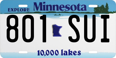 MN license plate 801SUI