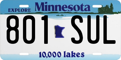 MN license plate 801SUL