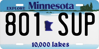 MN license plate 801SUP