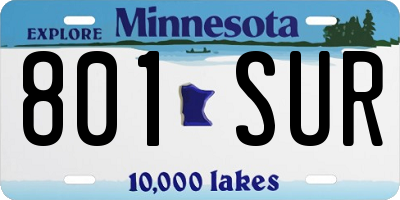MN license plate 801SUR
