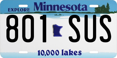 MN license plate 801SUS