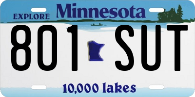 MN license plate 801SUT