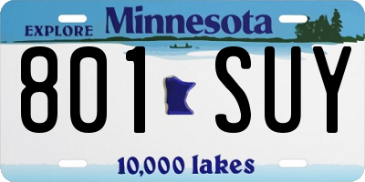 MN license plate 801SUY
