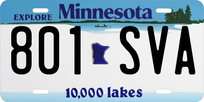 MN license plate 801SVA