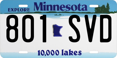 MN license plate 801SVD