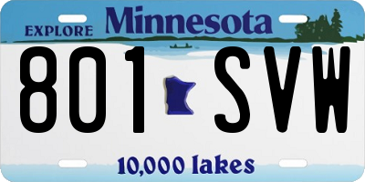 MN license plate 801SVW
