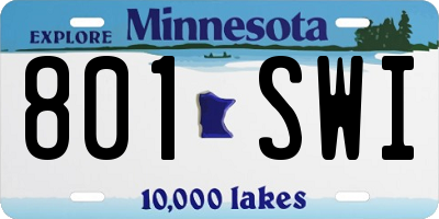 MN license plate 801SWI
