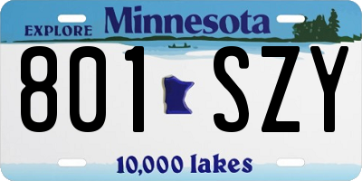 MN license plate 801SZY