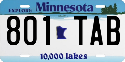 MN license plate 801TAB