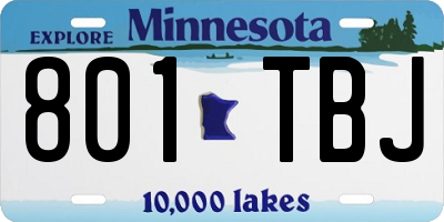 MN license plate 801TBJ