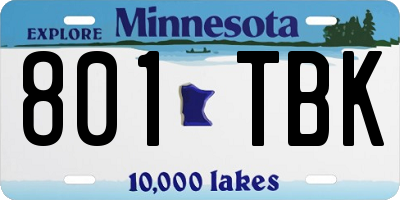 MN license plate 801TBK