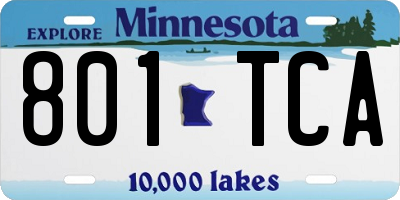 MN license plate 801TCA
