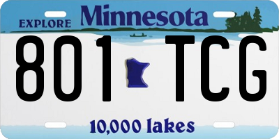 MN license plate 801TCG