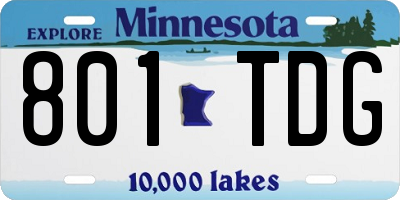 MN license plate 801TDG