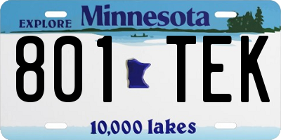 MN license plate 801TEK
