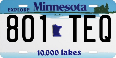 MN license plate 801TEQ