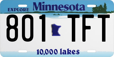 MN license plate 801TFT