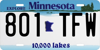 MN license plate 801TFW