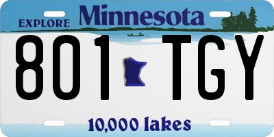 MN license plate 801TGY