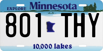 MN license plate 801THY