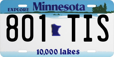 MN license plate 801TIS