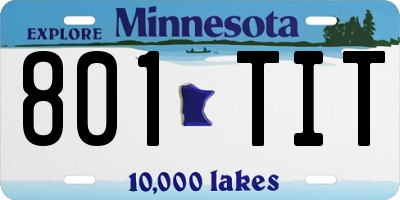MN license plate 801TIT