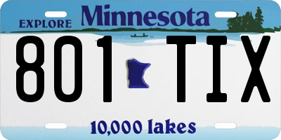 MN license plate 801TIX
