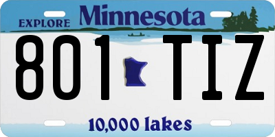 MN license plate 801TIZ