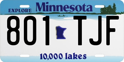 MN license plate 801TJF