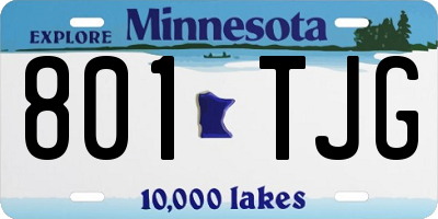 MN license plate 801TJG