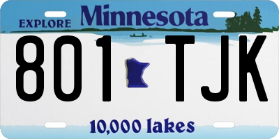 MN license plate 801TJK