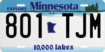 MN license plate 801TJM