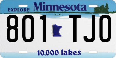 MN license plate 801TJO