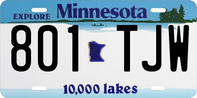 MN license plate 801TJW