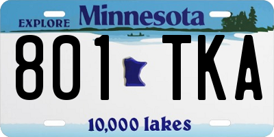MN license plate 801TKA