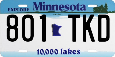 MN license plate 801TKD