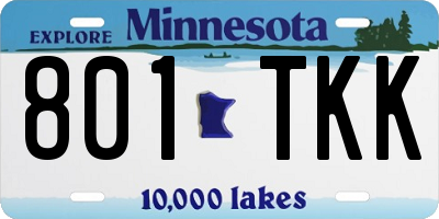 MN license plate 801TKK