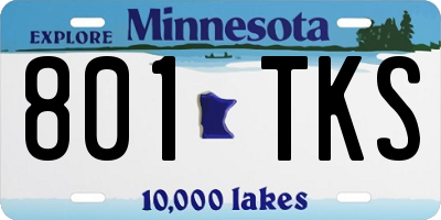 MN license plate 801TKS