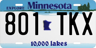 MN license plate 801TKX