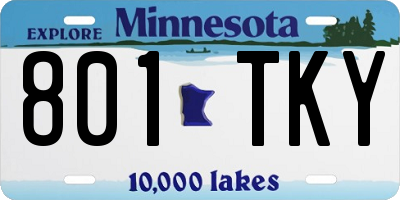 MN license plate 801TKY
