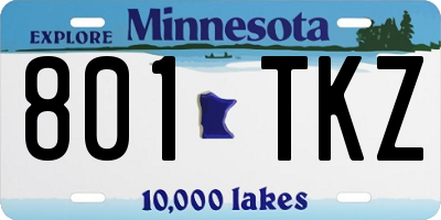 MN license plate 801TKZ
