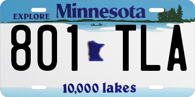 MN license plate 801TLA