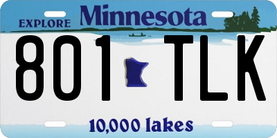 MN license plate 801TLK