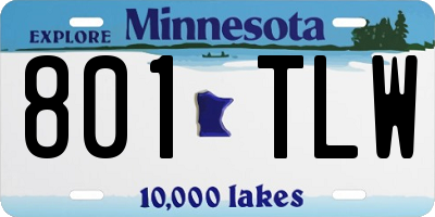 MN license plate 801TLW