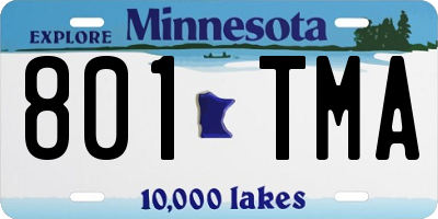 MN license plate 801TMA