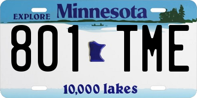 MN license plate 801TME