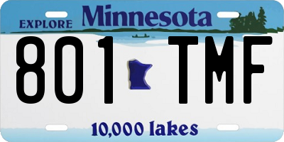 MN license plate 801TMF