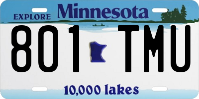 MN license plate 801TMU