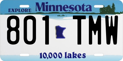 MN license plate 801TMW