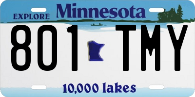 MN license plate 801TMY